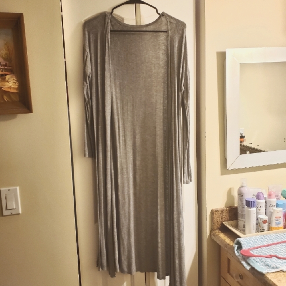 Long gray light sweater